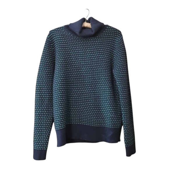 J. Crew Green & Black Knit Turtleneck Sweater S Preppy - Picture 1 of 4